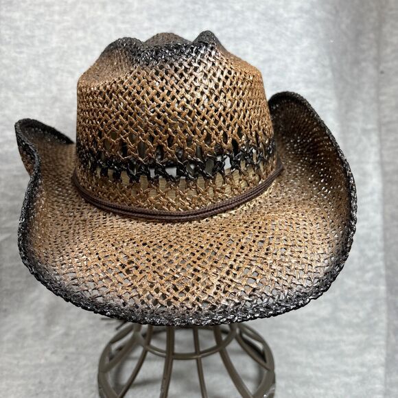 Wild Bull Co Gambler Cowboy Hat Rodeo Rigid‎ Paper Western Small S Brown México - Picture 6 of 14
